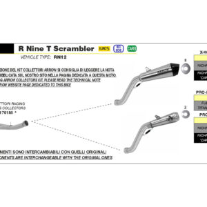 Tobă finală ARROW X-KONE DARK NiChrom pentru BMW R nineT Scrambler din anul modelului 2021-