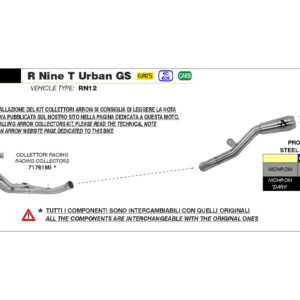 Galerie evacuare ARROW Racing pentru BMW R nineT Urban G/S din anul modelului 2021-