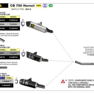 Galerie evacuare ARROW Racing Oțel inoxidabil pentru Honda CB750 Hornet 2023-