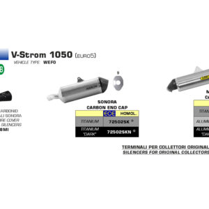 Tobă finală ARROW SONORA pentru Suzuki V-Strom 1050 XT 2020-, Titan
