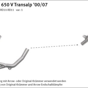 Tobă finală ARROW RACE TECH pentru Honda XL650V Transalp 2000-07 din Titan