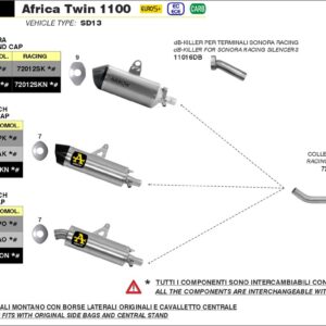 Tobă finală ARROW MAXI RACE-TECH pentru Honda CRF1100L Africa Twin 2020-, din Aluminium