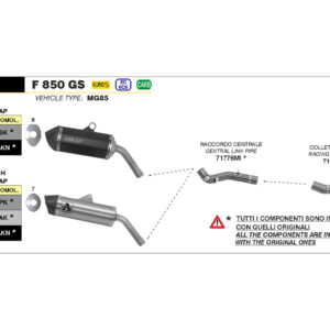 Tobă finală ARROW MAXI RACE TECH Titan pentru BMW F 750 GS / F 850 GS Anul modelului 2021-