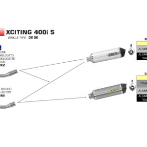 Tobă finală ARROW RACE TECH pentru Kymco XCiting 400i S 2018-19 din Titan