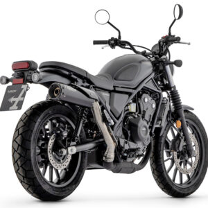 Tobă finală ARROW REBEL Sip-On Oțel inoxidabil negru cu negru Aluminium-Endkappe pentru Honda CL500 Anul modelului 2023-