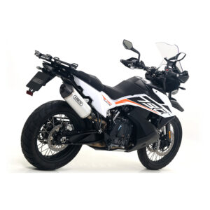 Tobă finală ARROW RACE TECH pentru KTM 790 Adventure / 890 Adventure și Husqvarna Norden 901 din Aluminium cu capăt din carbon