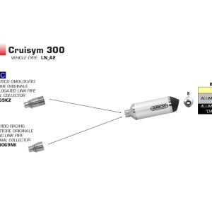 Țeavă intermediară ARROW Racing pentru SYM Cruisym 300i 20017- , fără catalizator