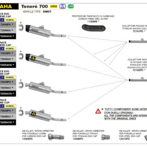 Tobă finală ARROW INDY RACE pentru Yamaha Tenere 700 2019-, Aluminium