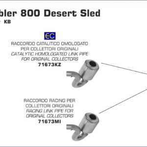 Țeavă intermediară ARROW pentru Monster 797 2017-  / Scrambler 800 2017-  / Scrambler 800 Cafe Racer 2017-  / Scrambler DS Desert Sled 2017- , cu catalizator