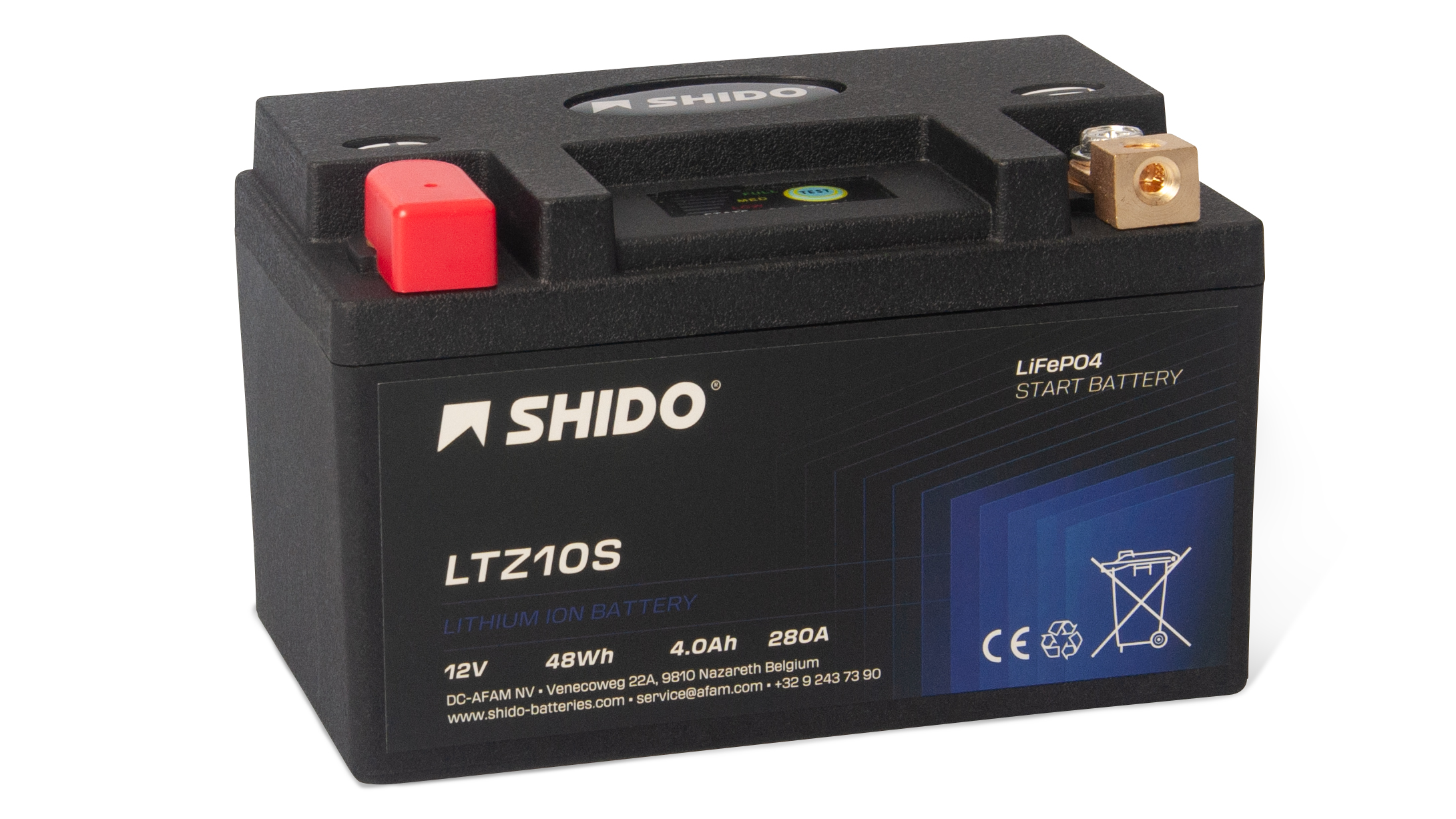 Baterie moto litiu SHIDO LTZ10S LiFePO4 12V 4Ah 280A – înlocuiește YTZ10S