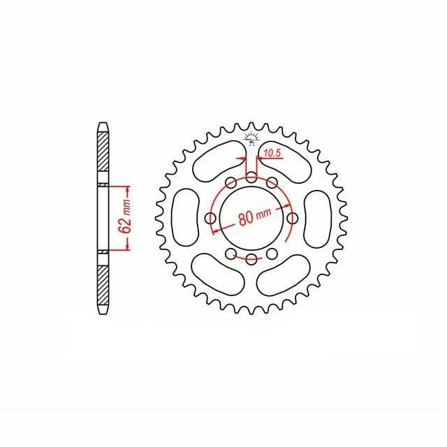 Set lanț DID 428VX, culoare standard, Yamaha DT175, tip 2K4, an model 1978-1983
