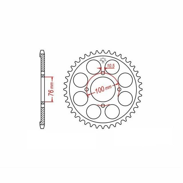 Set lanț DID 428VX, culoare standard, Suzuki RG125 Wolf, tip NF13B/E, an model 1992-1994