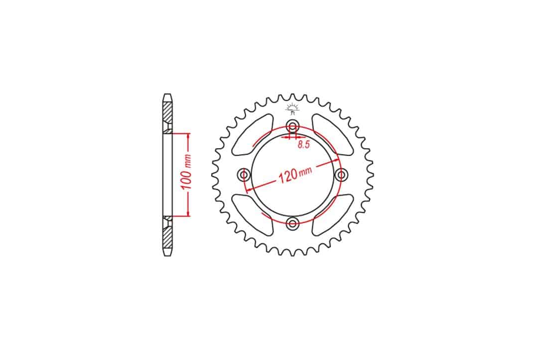 Set lanț DID 428VX, culoare standard, Yamaha YZ85 LW, an model 2019-2022