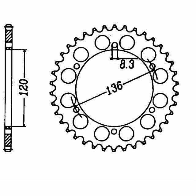 Set lanț DID 520ZVM-X, culoare auriu, Yamaha RD350F, tip 1WW / 1WX / 31K, an model 1986-1989