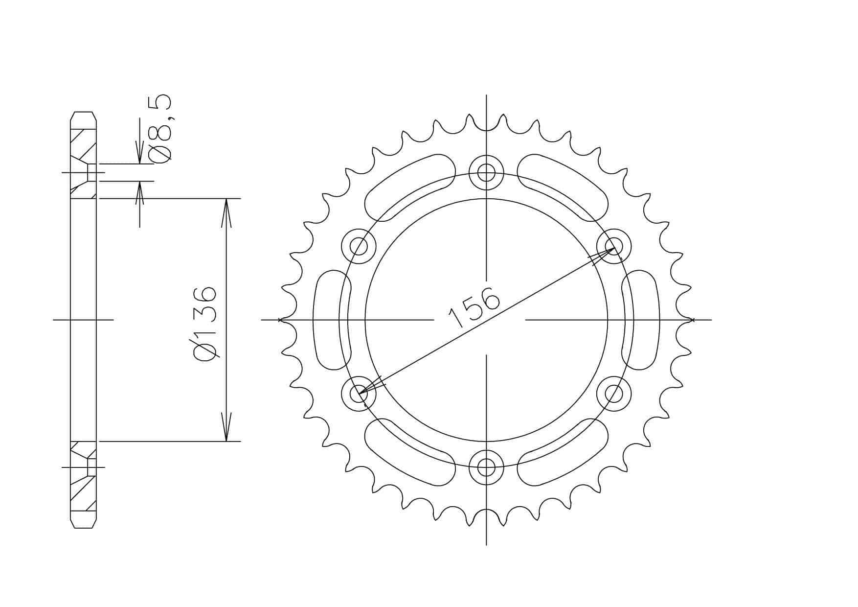 Set lanț DID 428VX, culoare standard, Husqvarna SM125 / SMS125 S4, an model 2011-