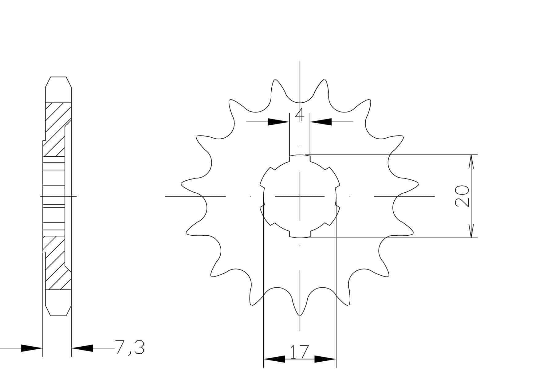Set lanț DID 428VX, standard de culoare, MZ / MuZ Saxon 251, an model 1970-1989