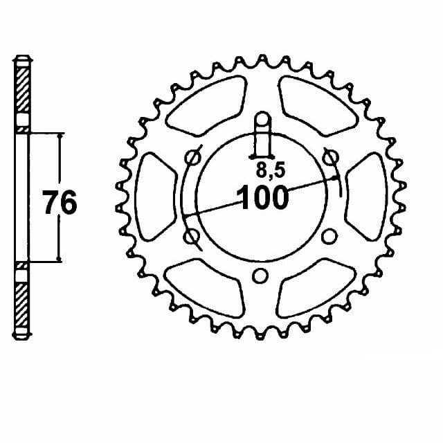 Set lanț DID 428VX, culoare standard, Yamaha MT-125, tip RE11 / RE29, an model 2014-