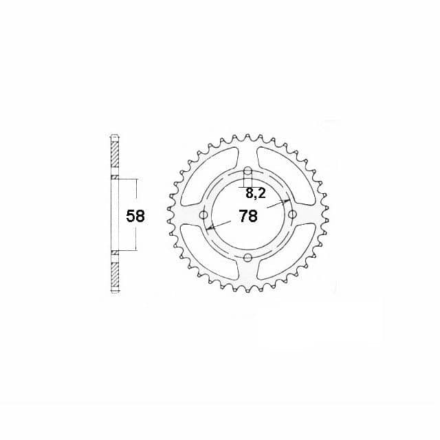 Set lanț DID 428VX, standard de culoare, Hyosung RX125 SM, an model 2007-