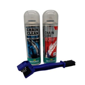 Set Întreținere Lanț Moto – Perie, Degresant Motorex, Lubrifiant Chainlube Off Road