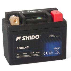 Baterie moto litiu SHIDO LB5L-B LiFePO4 12V 1,6Ah 120A – înlocuiește YB5L-B