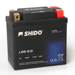 Baterie moto litiu SHIDO LB9-B Q LiFePO4 12V 3Ah 210A – înlocuiește YB9-B