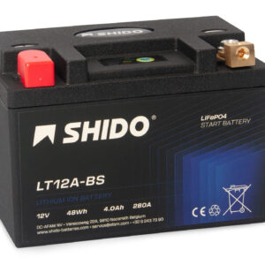 Baterie moto litiu SHIDO LT12A-BS LiFePO4 12V 4Ah 280A – înlocuiește YT12A-BS