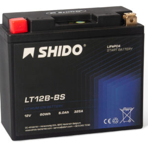 Baterie moto litiu SHIDO LT12B-BS LiFePO4 12V 5Ah 325A – înlocuiește YT12B-BS