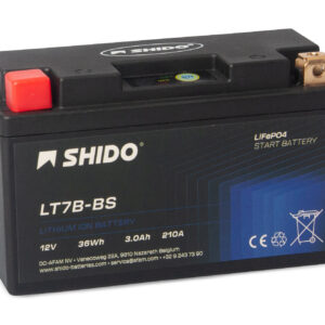 Baterie moto litiu SHIDO LT7B-BS LiFePO4 12V 3Ah 210A – înlocuiește YT7B-BS