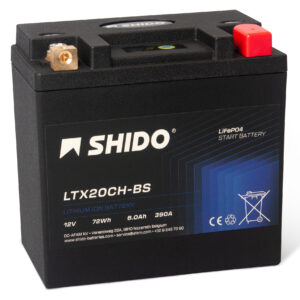 Baterie moto litiu SHIDO LTX20CH-BS LiFePO4 12V 6Ah 360A – înlocuiește YTX20CH-BS