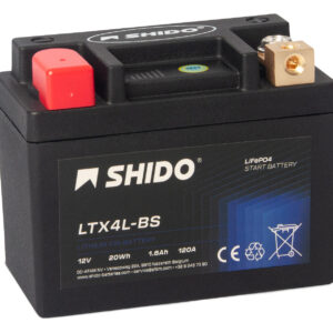 Baterie moto litiu SHIDO LTX4L-BS LiFePO4 12V 1,6Ah 120A – înlocuiește YTX4L-BS
