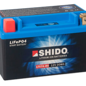 Baterie moto litiu SHIDO LTX7A-BS LiFePO4 12V 2,4Ah 170A – înlocuiește YTX7A-BS