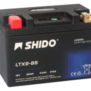 Baterie moto litiu SHIDO LTX9-BS LiFePO4 12V 3Ah 210A – înlocuiește YTX9-BS