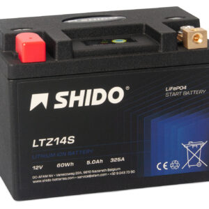 Baterie moto litiu SHIDO LTZ14S LiFePO4 12V 5Ah 325A – înlocuiește YTZ14S