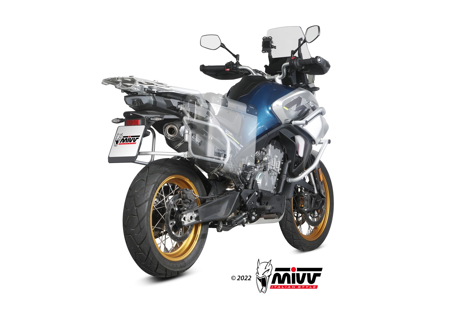 Tobă finală MIVV Speed Edge pentru CF Moto 800MT (2022-2025), oțel inoxidabil negru