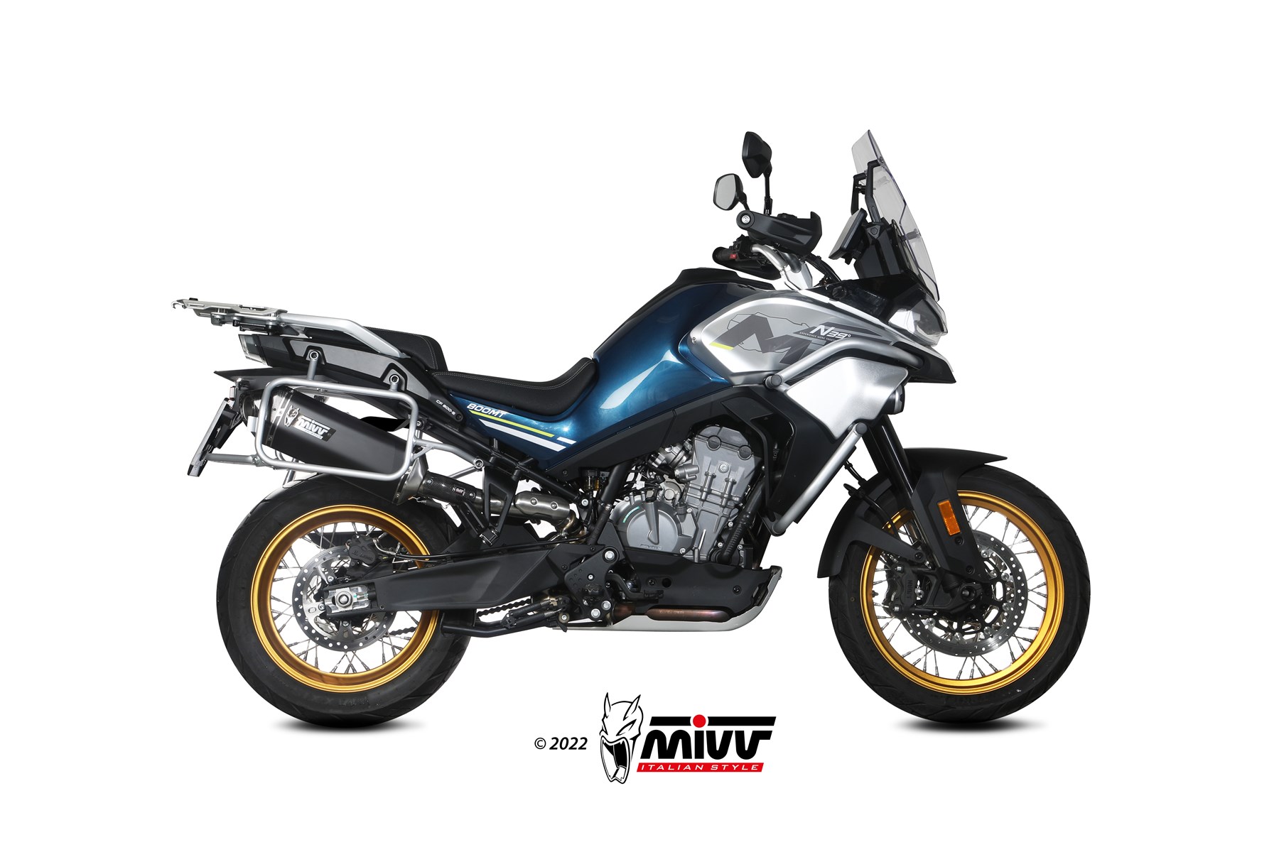 Tobă finală MIVV Speed Edge pentru CF Moto 800MT (2022-2025), oțel inoxidabil negru