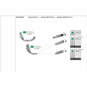 Tobă finală ARROW DARK THUNDER pentru MV Agusta Brutale 750 / 910 / 920 / 990R / 1090RR 2003-2014, Aluminium negru