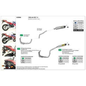 Galerie evacuare ARROW Racing pentru Honda CBR600RR 2013-16, fără catalizator