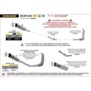 Galerie de evacuare ARROW pentru Kawasaki ZX-6R 636 2024-2026