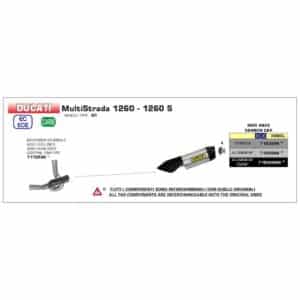 Tub de înlocuire pentru catalizator ARROW Racing pentru Mulitistrada 1260 2018- / Multistrada 1260 S 2018- , fără catalizator