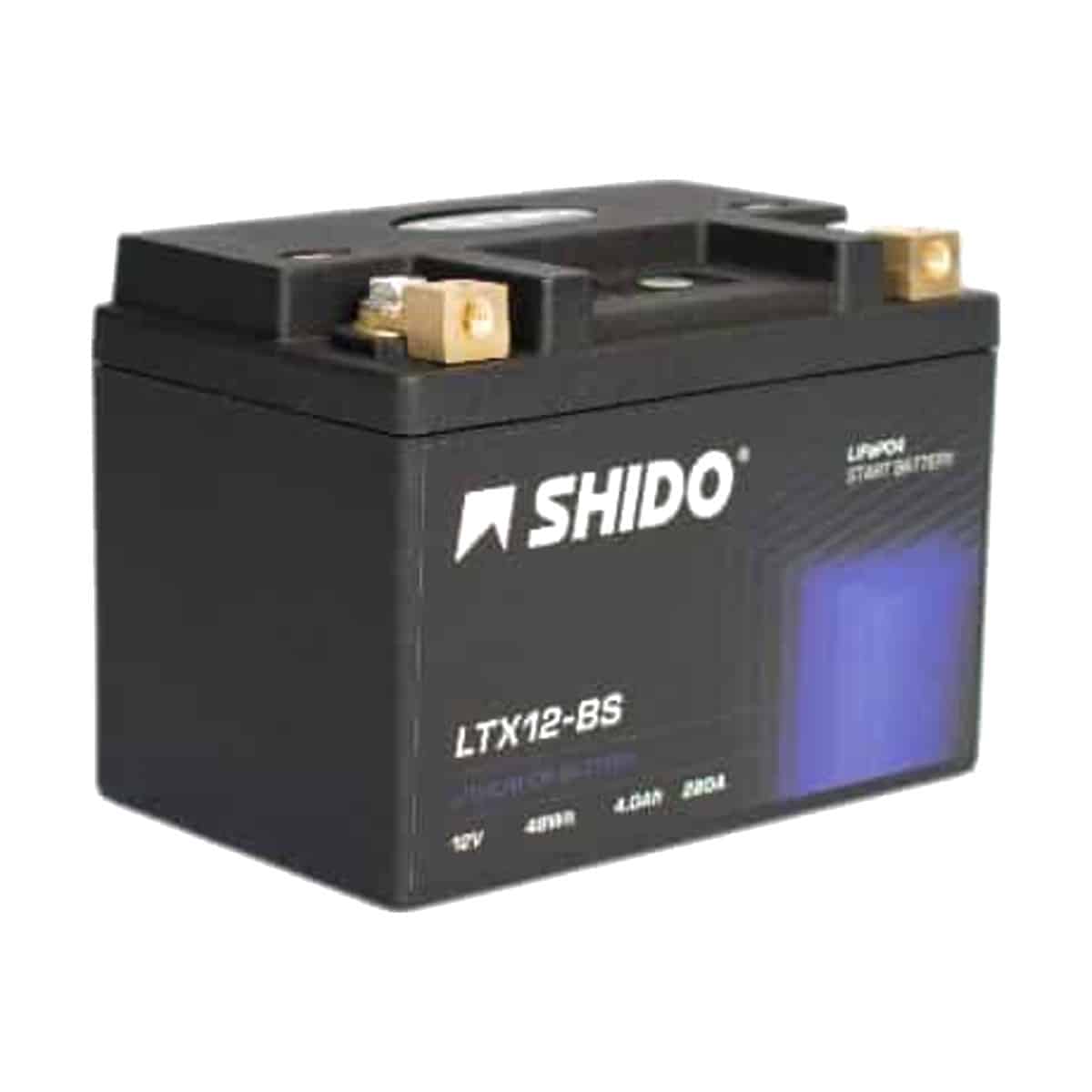 Baterie moto litiu SHIDO LTX12-BS LiFePO4 12V 4Ah 280A – înlocuiește YTX12-BS