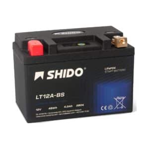 Baterie moto litiu SHIDO LT12A-BS LiFePO4 12V 4Ah 280A – înlocuiește YT12A-BS