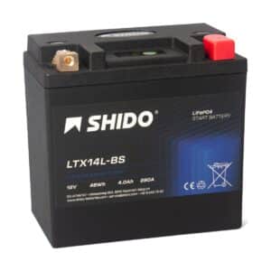 Baterie moto litiu SHIDO LTX14L-BS LiFePO4 12V 4Ah 280A – înlocuiește YTX14L-BS