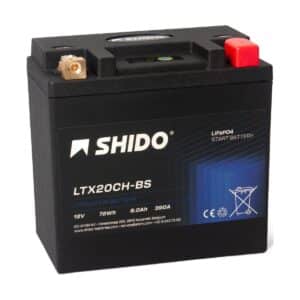 Baterie moto litiu SHIDO LTX20CH-BS LiFePO4 12V 6Ah 360A – înlocuiește YTX20CH-BS