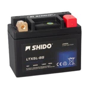Baterie moto litiu SHIDO LTX5L-BS LiFePO4 12V 1,6Ah 120A – înlocuiește YTX5L-BS