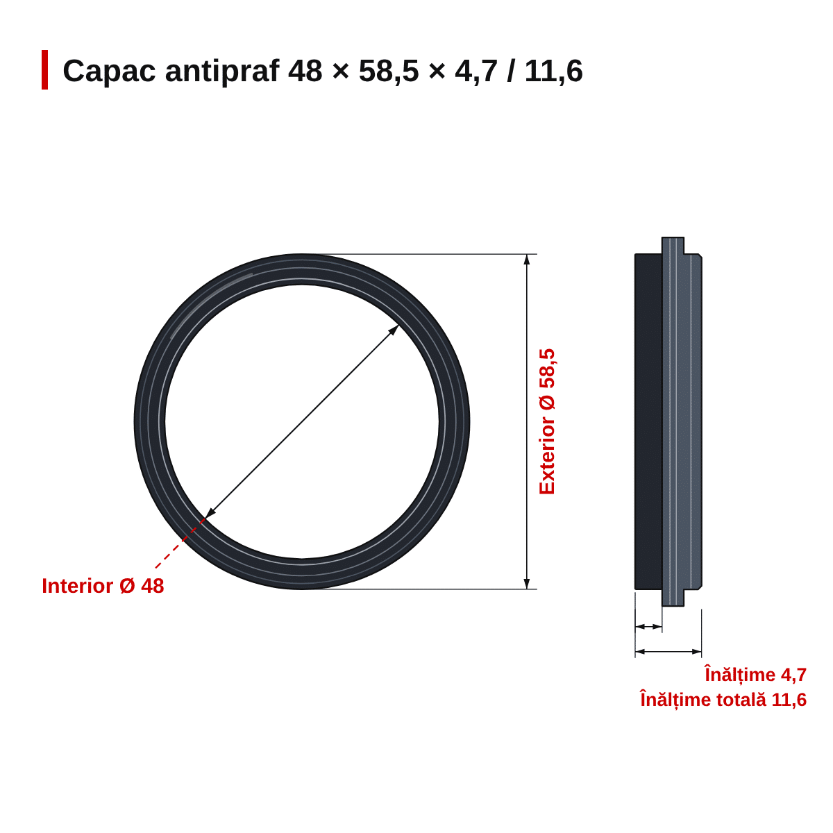 Capace antipraf furcă NOK 48x58.5x4.7/11.6 KYB/SHOWA/MARZOCCHI/SACHS/ÖHLINS 48 – Set 2 buc. – dimensiuni