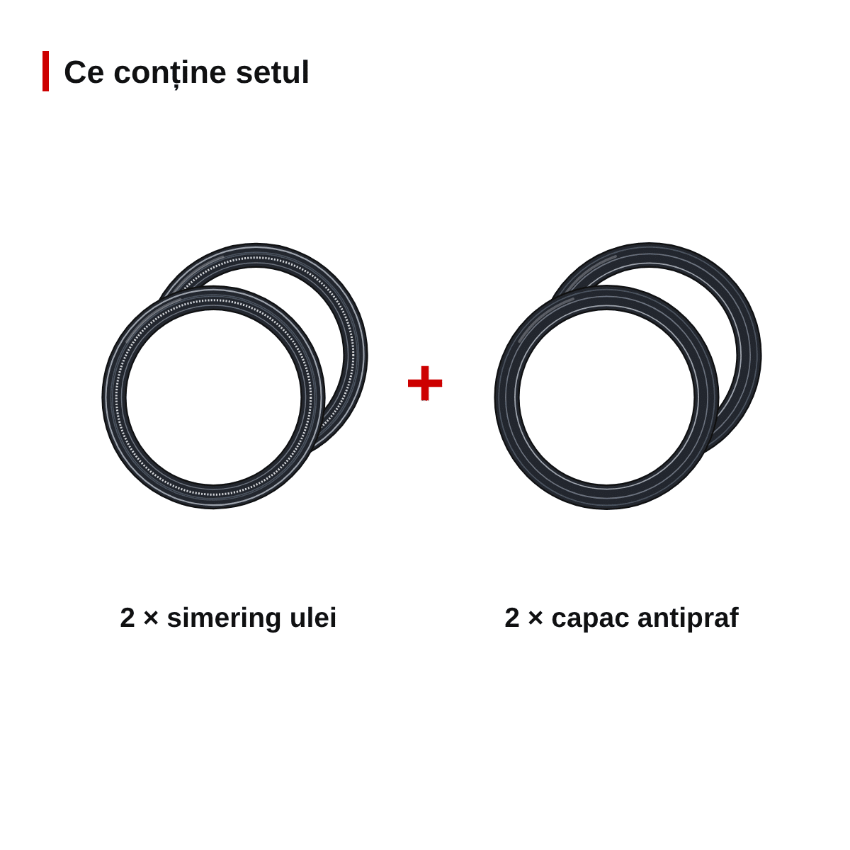 Set simeringuri și capace de praf furcă față 45.00mm Showa – simering 45x57x11 – imagine 2